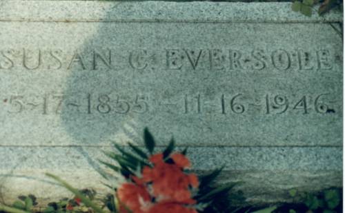 Grave of Susan Combs EVERSOLE