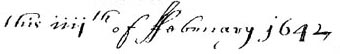 this fourth of ffebruary 1642